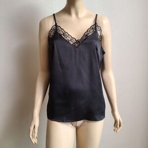 Black Satin & Lace Cami
